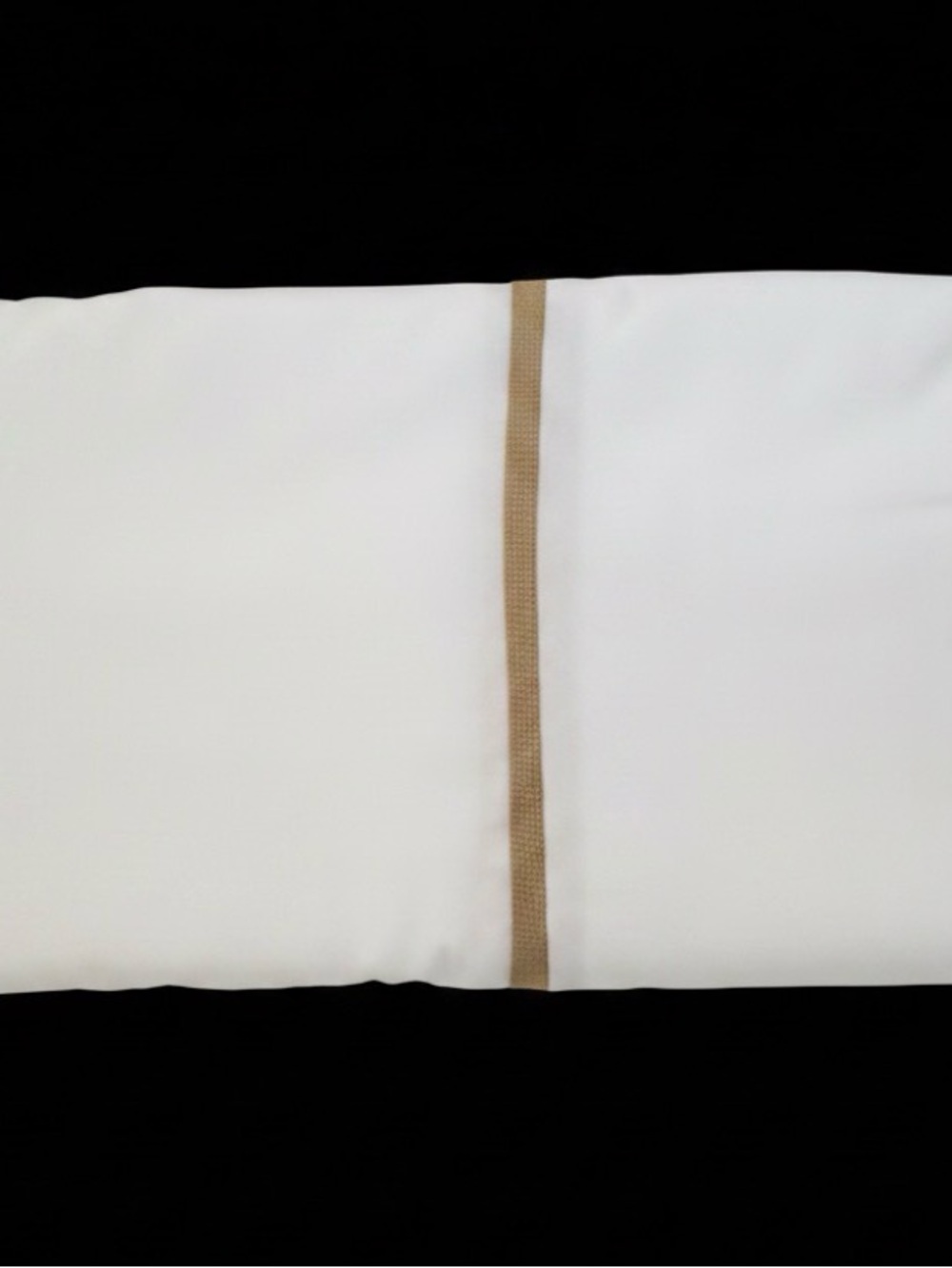 RALPH LAUREN Palmer 100% Cotton Percale  standard pillowcases (2) White w/Tan
